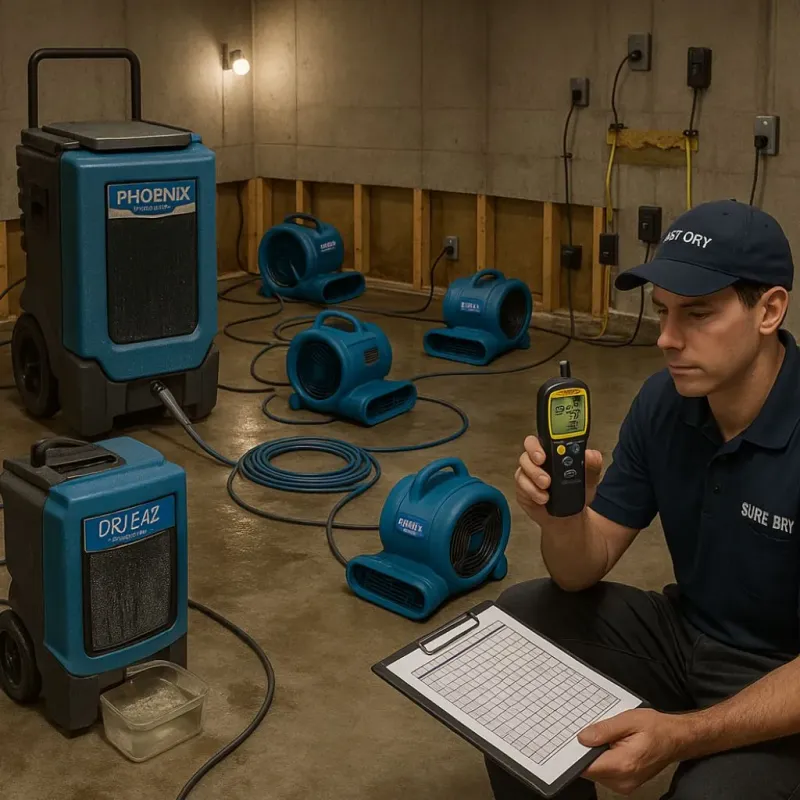 Structural Drying and Dehumidification process in Timberwood Park, TX